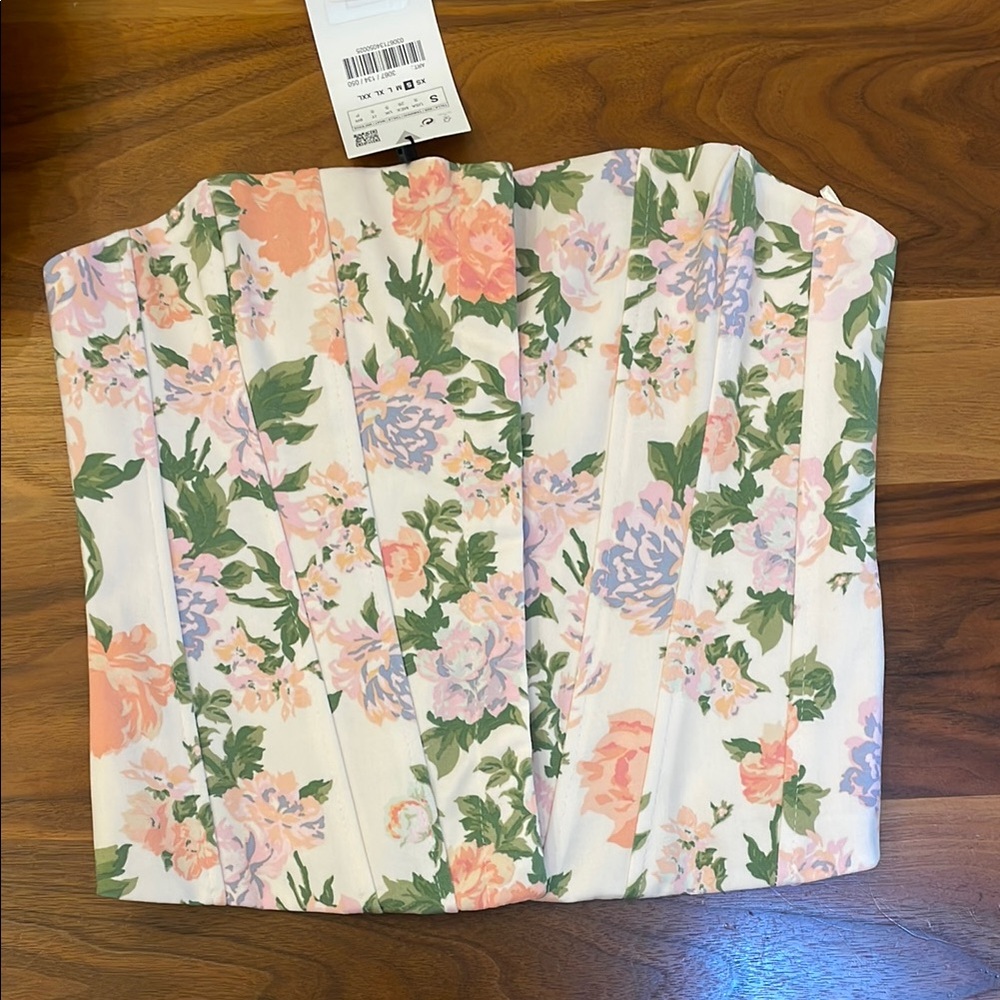 Zara Floral Corset Top - Multicolor